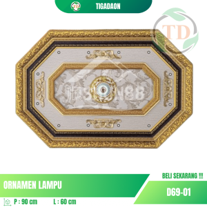 Ornamen Lampu 60x90 cm Segi 8 Gold D69-01