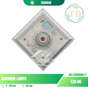 Ornamen Lampu 30x30 cm Putih Silver E30-06
