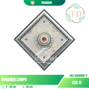 Ornamen Lampu 30x30 cm Hitam Putih E30-11