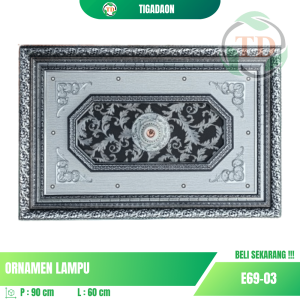 Ornamen Lampu 60x90 Persegi Silver Black E69-03