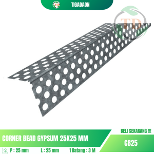Corner Bead Gypsum 25x25mm 3 Meter
