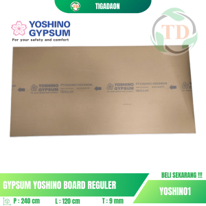 Gypsum Yoshino Board Reguler 240x120cm Tebal 9mm