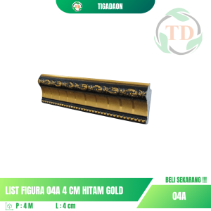 List Figura 04A 4 cm Hitam Gold