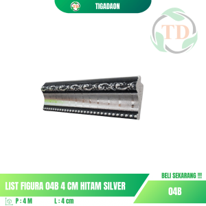 List Figura 04B 4 cm Hitam Silver