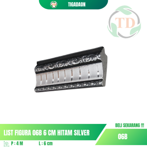 List Figura 06B 6 cm Hitam Silver