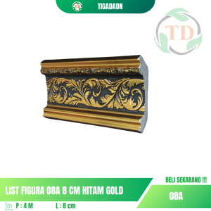 List Figura 08A 8 cm Hitam Gold