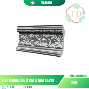 List Figura 08B 8 cm Hitam Silver