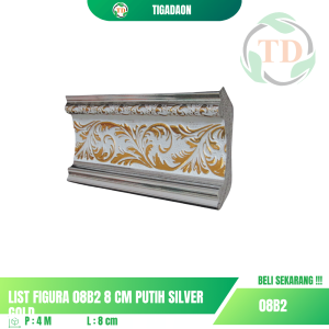 List Figura 08B2 8 cm Putih Silver Gold