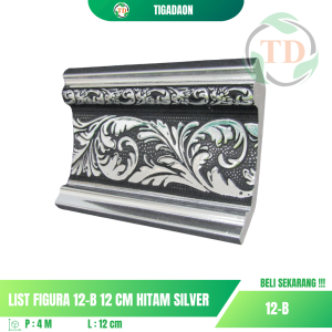 List Figura 12-B 12 cm Hitam Silver