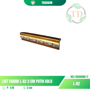 List Figura L-A2 3 cm Putih Gold