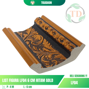 List Figura LF04 8 cm Hitam Gold