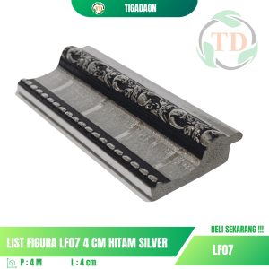 List Figura LF07 4 cm Hitam Silver