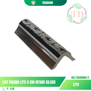 List Figura LF11 4 cm Hitam Silver