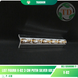 List Figura V-B2 3 cm Putih Silver Gold