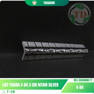 List Figura V-B4 3 cm Hitam Silver