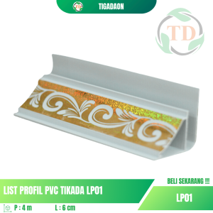 List Plafon PVC TIKADA LP01 Motif Kangkung Emas