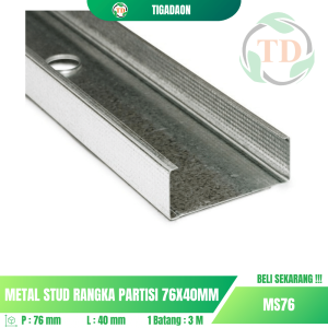 Rangka Partisi Metal Stud 76x40 mm 3 Meter